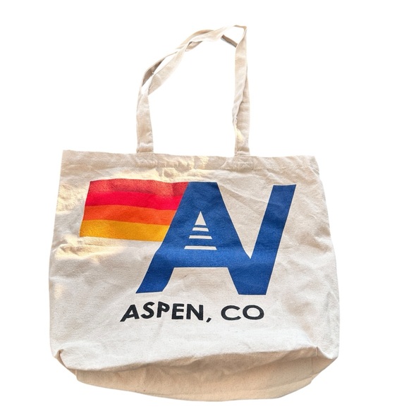 Aviator Nation Aspen Cream Tote bag with Blue and Red Accents - Picture 2 of 7